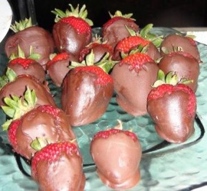 raw food dipped strawberries