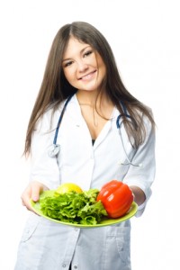 Doctor with vegetables